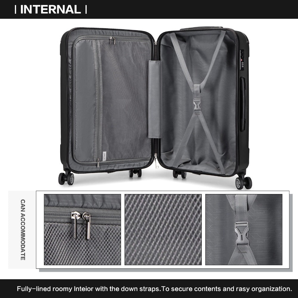 Maleta de embarque de carcasa rígida ABS 55x35x20cm, carrito de viaje, equipaje de mano de cabina, 33L, regalo de Black Friday, Día de Acción de Gracias, Navidad