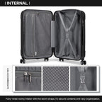Maleta de embarque de carcasa rígida ABS 55x35x20cm, carrito de viaje, equipaje de mano de cabina, 33L, regalo de Black Friday, Día de Acción de Gracias, Navidad
