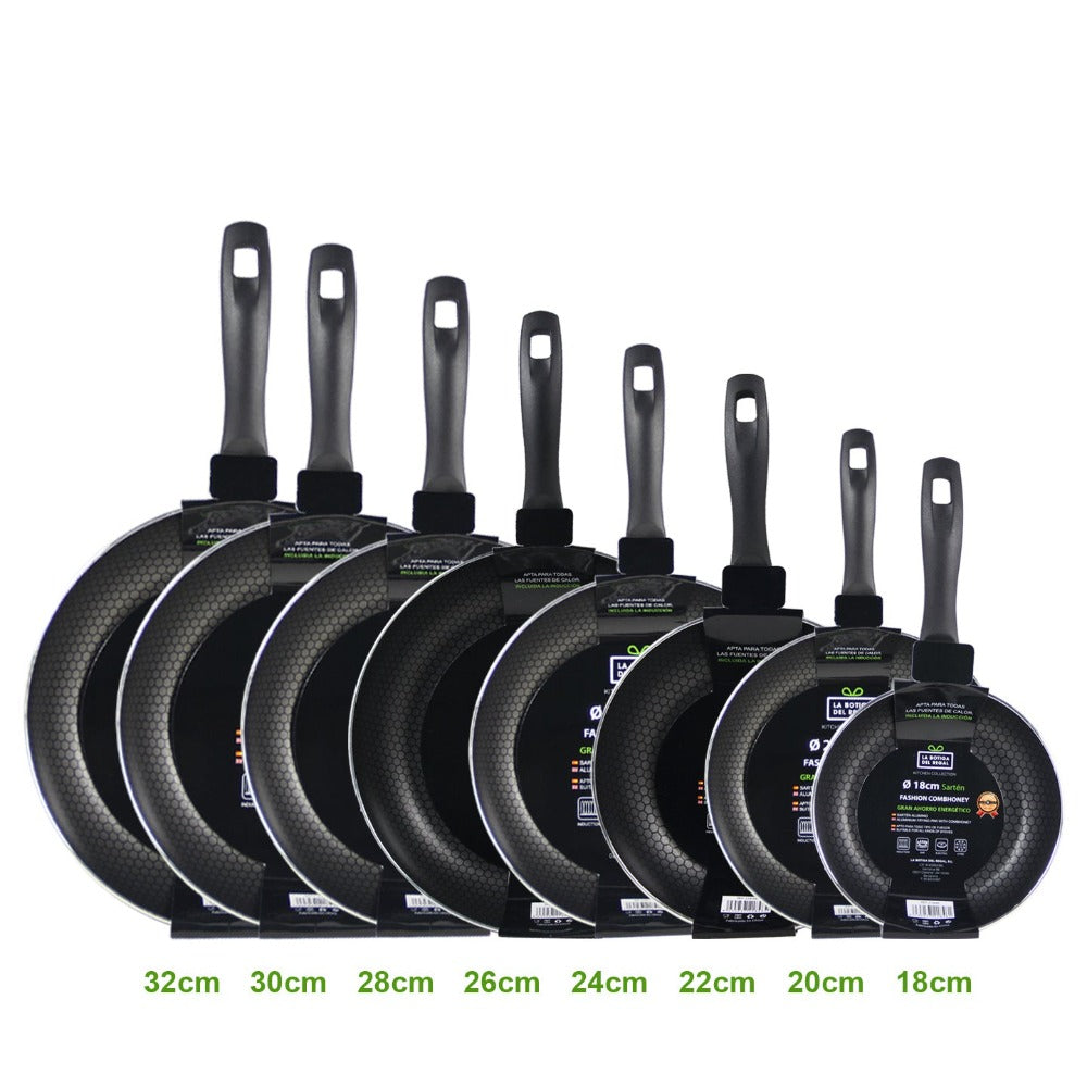 Sartén de cocinar | Sartén multifuncional para hogar | Sartén de aluminio sin revestimiento antiadherente | Exclusiva para inducción y cocina de gas | Utensilio de cocina universal de sartén plana