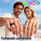 Anillo Inteligente GWENLANDFashion - Conexión Inalámbrica, Gestión de Fitness y Sueño, Capacidad de Batería 15mAh (Talla 8) / 18mAh (Talla 9-13), Fotografía de Ondas, Múltiples Modos Deportivos, Material de Acero Inoxidable - Ideal para la Vida Diaria, Fi