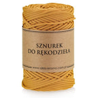 Cordón plano de poliéster para macramé, amarillo mostaza, 3 mm, 100 m