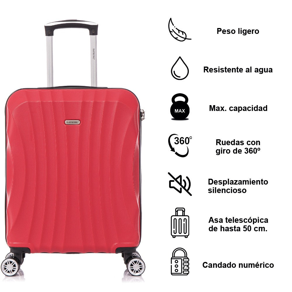 Maleta Cabina ABS 55x40x20cm (44L)- 20 Pulgadas - Negro/Azul/RosaDorado/Plateado/Amarillo/Rojo/Turquesa/Verde/Menta/Morada