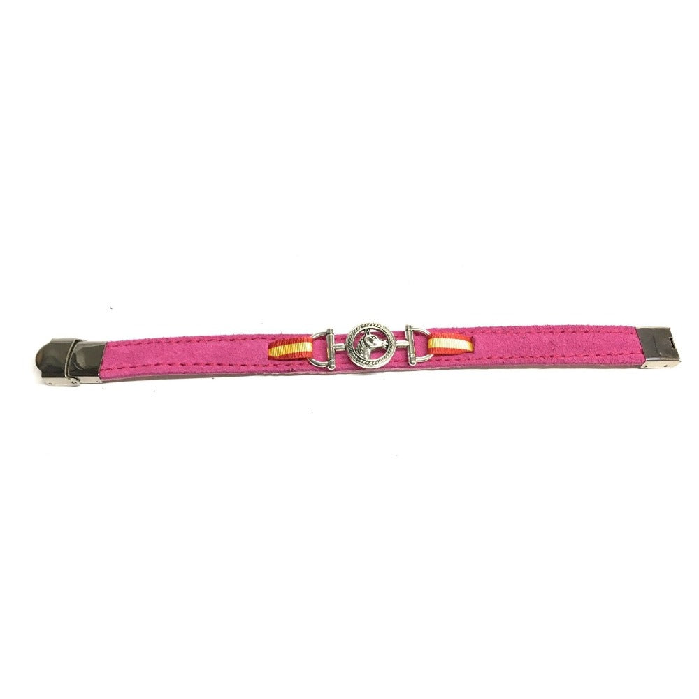Pulsera De Cuero Figura Estribo y Figura Caballo | Bandera De España | Complementos de Moda Unisex
