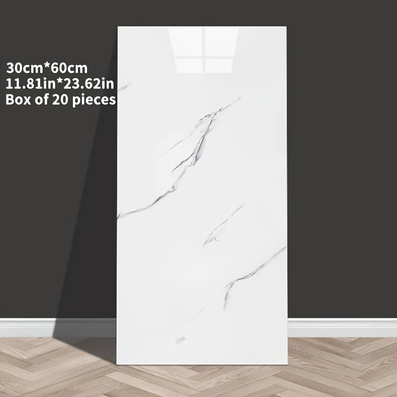 50/20/10 piezas Azulejos de pared autoadhesivos con efecto mármol, Adhesivos de pared de espuma de vinilo, Papel tapiz mural con patrón dorado fácil, Fácil de limpiar y cortar, Adhesivos de pared duraderos, para renovación de baño, sala de estar, cocina,