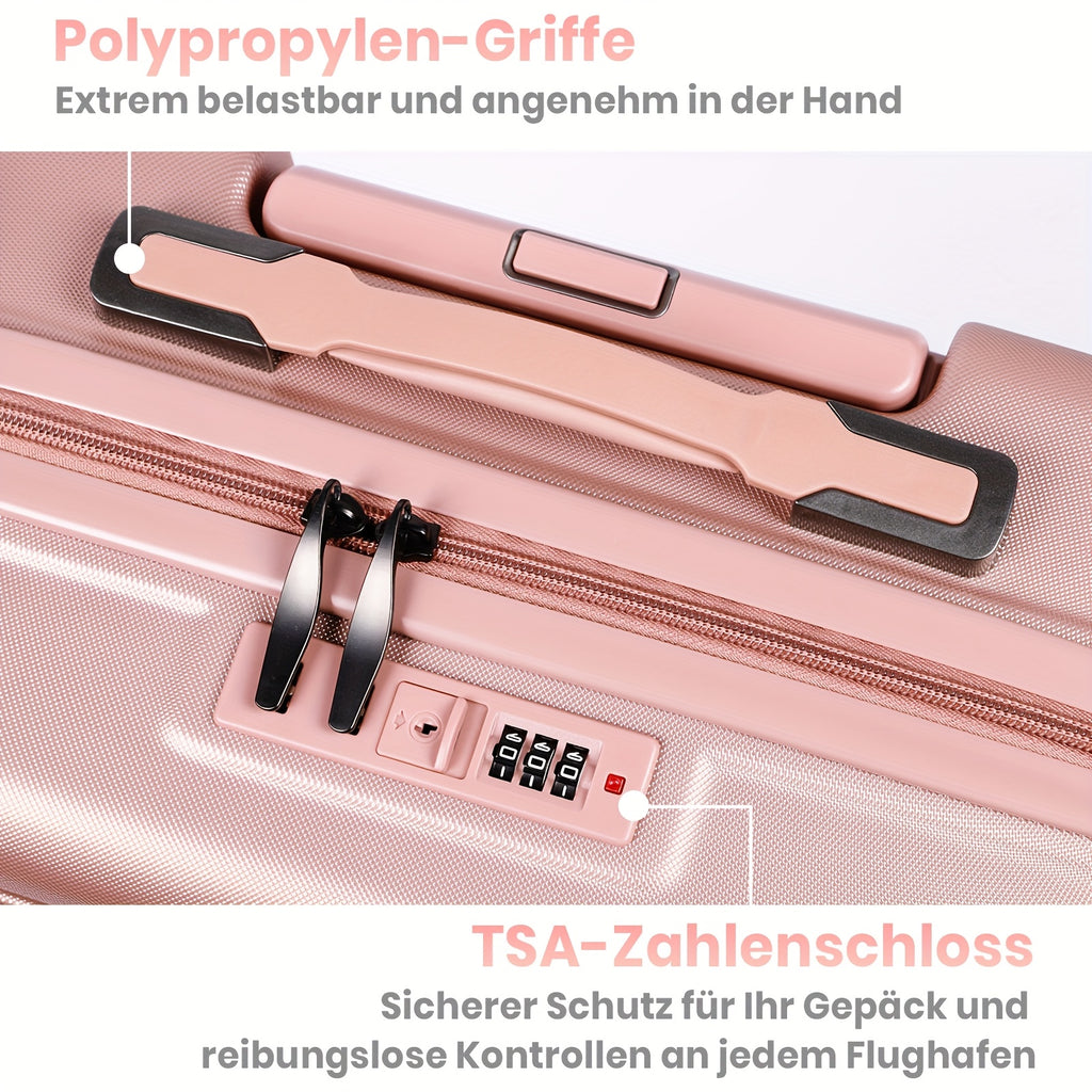 Juego de equipaje de tres piezas, que incluye una maleta de viaje con asa telescópica ajustable, una maleta rígida de ABS con cerradura TSA y ruedas blandas, una bolsa de cabina y equipaje con ruedas unisex.