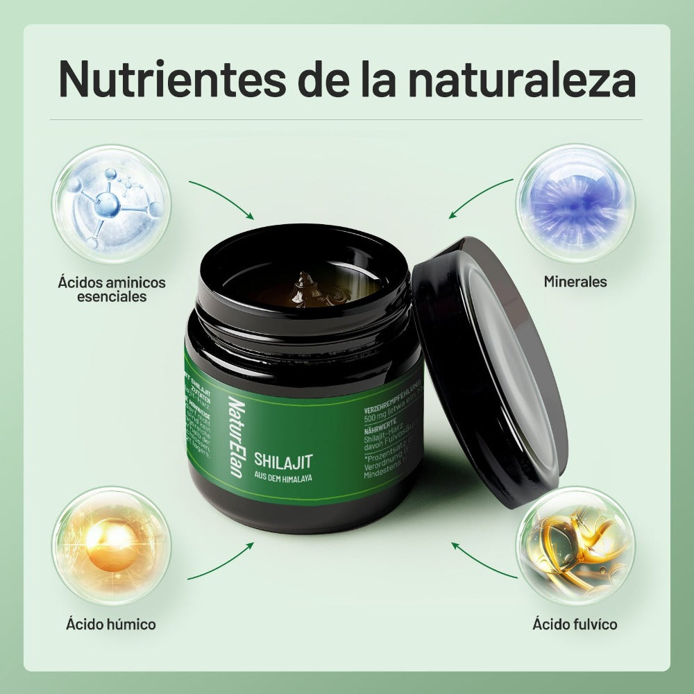 Shilajit Mumijo del Himalaya – Suplemento Alimenticio con Ácido Fúlvico – Vegano, Sin Aditivos Innecesarios, Fabricado en Alemania