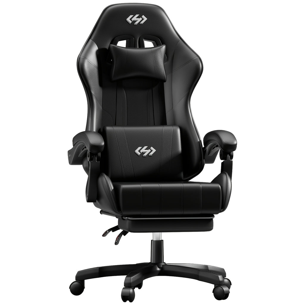Silla de Juegos Furnishia con Reposapiés, Silla de Computadora Ajustable en Altura con Soporte Lumbar y Reposacabezas para Adultos, Silla de Oficina Giratoria 360 Grados para Oficina, Dormitorio, Estación de Trabajo Robusta