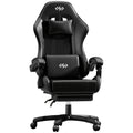 Silla de Juegos Furnishia con Reposapiés, Silla de Computadora Ajustable en Altura con Soporte Lumbar y Reposacabezas para Adultos, Silla de Oficina Giratoria 360 Grados para Oficina, Dormitorio, Estación de Trabajo Robusta