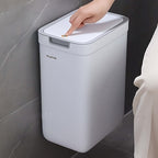 Joybos Cubo de Basura para Baño Montado en la Pared 9L con Tapa - Diseño Ahorrador de Espacio y Sellante contra Olores, Fácil Instalación sin Necesidad de Electricidad