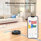 Lubluelu SL60D Robot aspirador y fregona: 5000 Pa de succión, navegación precisa, 5 mapas de piso, 10 zonas de exclusión, recarga automática, limpieza inteligente, control por aplicación inteligente para alfombras, pelo de mascotas, pisos duros