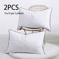 Almohada de plumas con relleno de 3 cámaras - Almohada de plumón y algodón 100 % egipcio, cómoda, suave y de apoyo