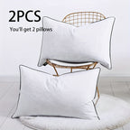 Almohada de plumas con relleno de 3 cámaras - Almohada de plumón y algodón 100 % egipcio, cómoda, suave y de apoyo