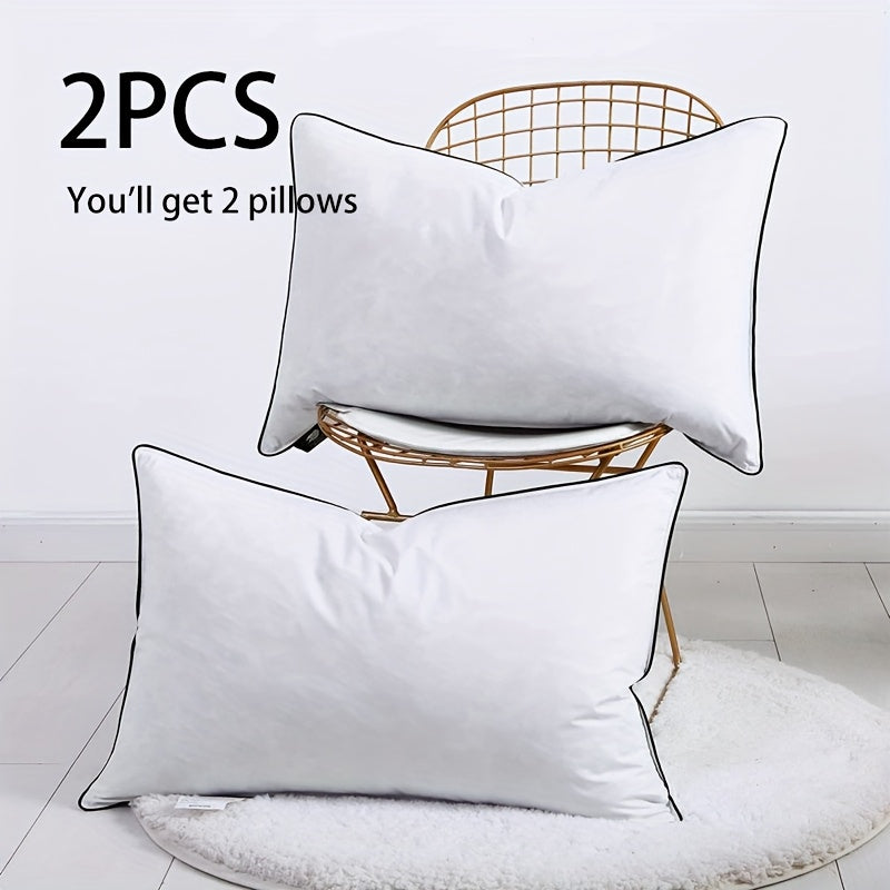 Almohada de plumas con relleno de 3 cámaras - Almohada de plumón y algodón 100 % egipcio, cómoda, suave y de apoyo