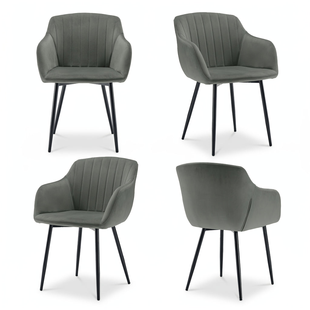 Sillas de comedor elegantes con reposabrazos y soporte lumbar para sala de estar, cocina y dormitorio, que ofrecen un alto confort - Disponibles en juegos de 2, 4 o 6