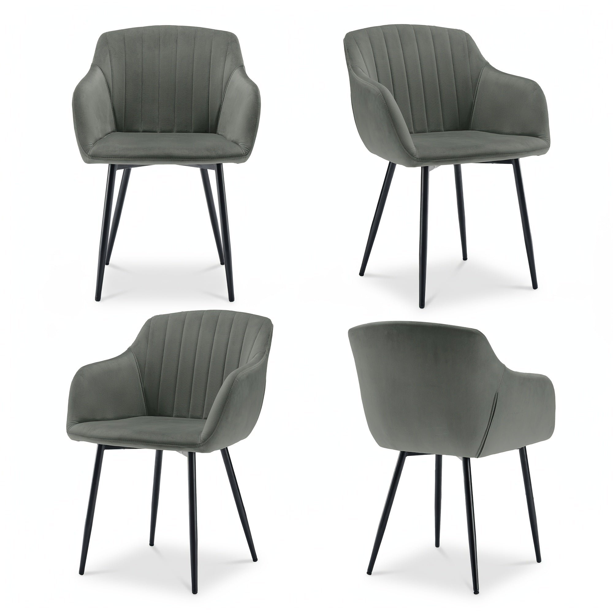 Sillas de comedor elegantes con reposabrazos y soporte lumbar para sala de estar, cocina y dormitorio, que ofrecen un alto confort - Disponibles en juegos de 2, 4 o 6