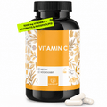NATURALKRAFT® Premium Vitamina C 1000 Mg Por Dosis Diaria con Polvo de Fosfolípidos de Girasol y Extracto de Rosa Mosqueta - 180 Cápsulas Veganas - Mayor Biodisponibilidad, Probado en Laboratorio y Sin Aditivos.