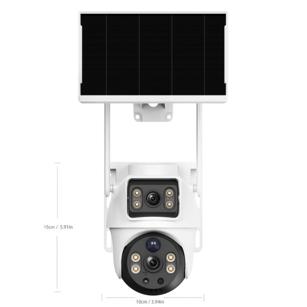 XIAOVV 1 pza/3 pzas Cámara de seguridad solar inteligente PTZ de doble lente y doble vista para exteriores. Cuenta con monitoreo de /inclinación de 360°, panel solar incluido, detección de movimiento con visión nocturna en color y audio bidireccional. Ide