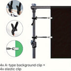 Soporte para Fondo Fotográfico, 2.6 X 3m, Soporte Ajustable con 4 Grapas y 1 Bolsa de Transporte, Incluye 2 Sacos de Arena, Ideal para Estudio Fotográfico, Retratos, Bodas y Eventos