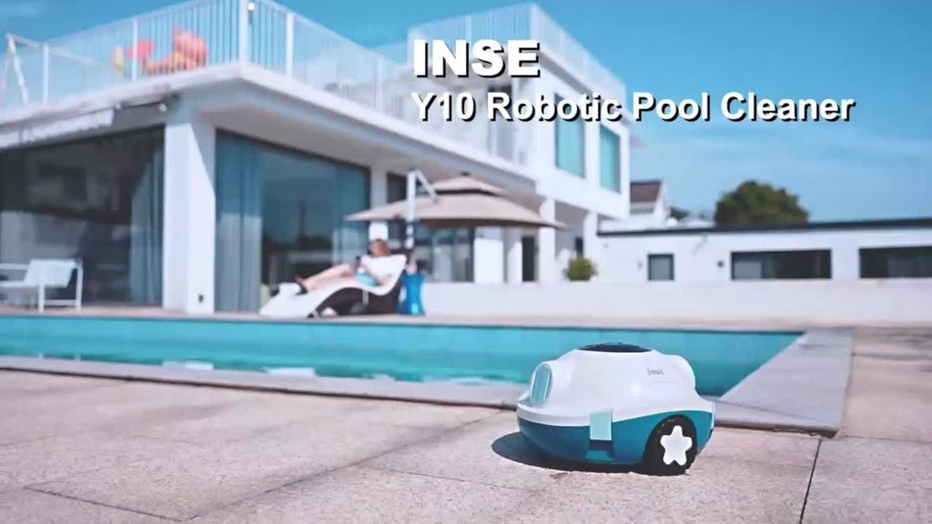 Limpiadora de piscina inalámbrica INSE Y10 - Esencial para la limpieza de primavera, motor de 40W, doble succión, succión de 46000Pa, cesta de filtro de 2.2L, apta para piscinas de más de 2.5m, IPX8, autoestacionamiento, segura para todas las edades