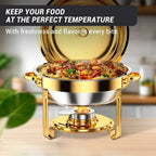 Enfriador de Alimentos de Acero Inoxidable Dorado 1/2/4/6, Contenedor de Catering para Buffet con Tapa para Boda/Banquete de Año Nuevo, Exclusivamente para Cocinar (exclusivamente para cocinar)