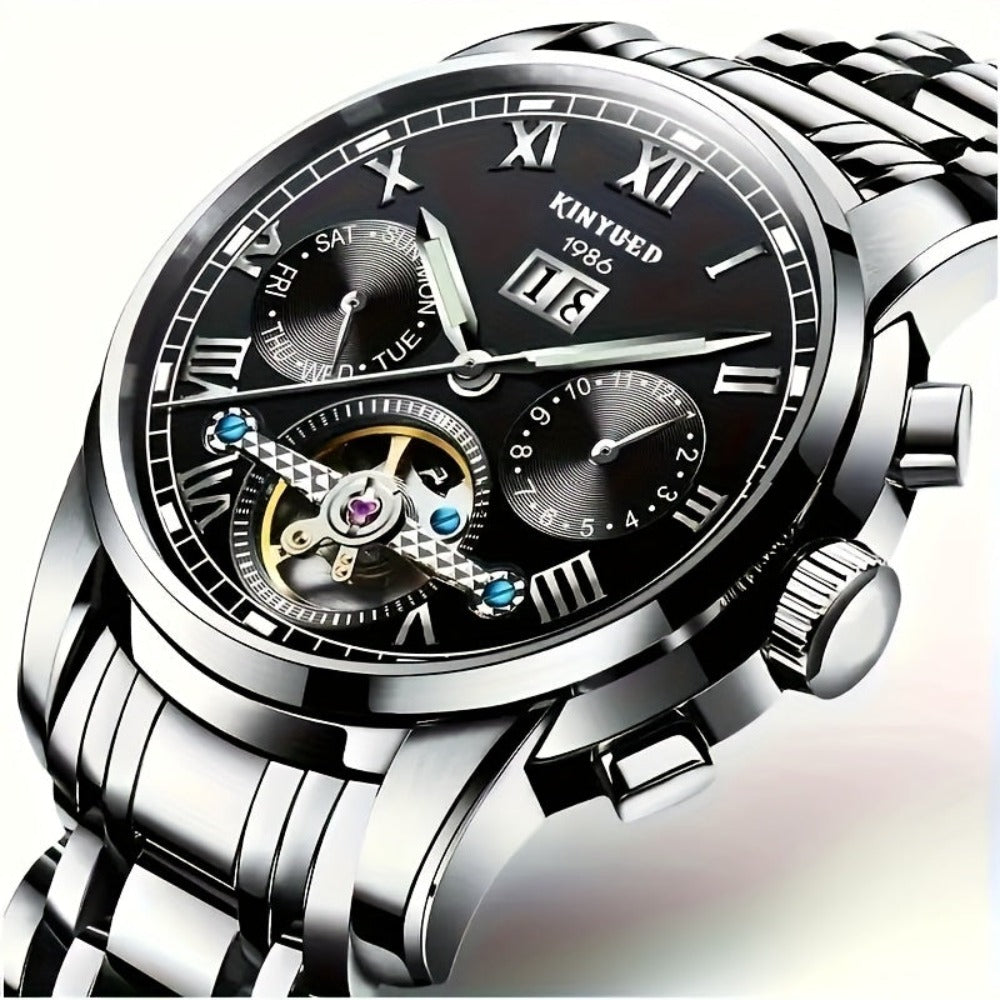 Reloj Mecánico Deportivo Casual de Lujo con Espalda Transparente, Cuerpo Automático y Resistente al Agua para Hombres como Regalo Festivo