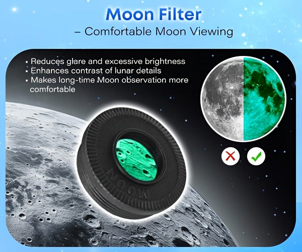 Telescopio astronómico para principiantes para principiantes | Observación lunar educación y camping
