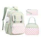 1 juego de mochila escolar incluye 1 mochila casual, 1 bolso de mano y 1 estuche de lápices, perfecto para la escuela, la vida diaria, los viajes y más.