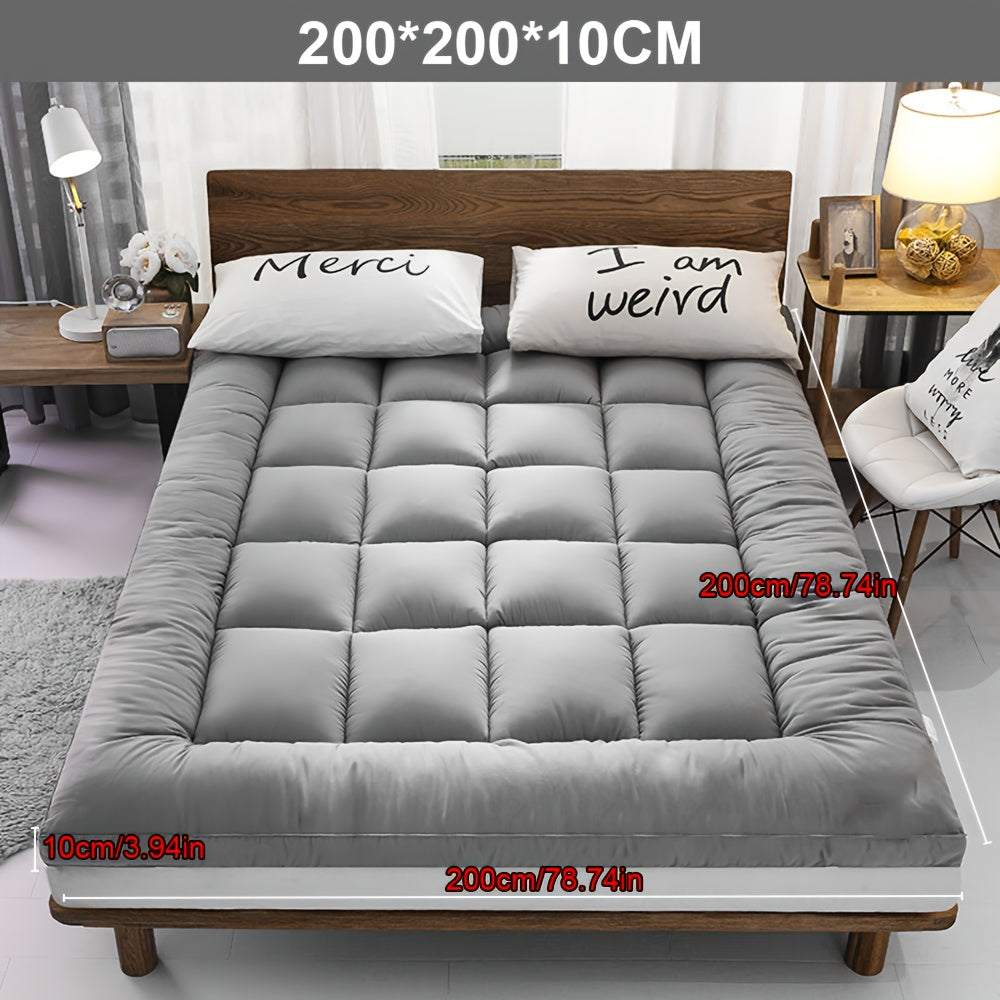 Cubrecolchón, Cubrecolchón Acolchado Ajustable Extrasuave y Transpirable para Espalda, con Bandas Elásticas Fuertes, Relleno y Cubierta de Poliéster de Felpa Suave, Transpirable, Comodidad de Lujo para Todas las Estaciones para Dormitorio, Habitación de I