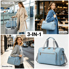 Funda de ropa de viaje colgante convertible con compartimento para zapatos y maleta de alta calidad, adecuada para guardar vestidos sin arrugas, bolso de mano portátil para pernoctar con almacenamiento para zapatos, colgante para vestidos, trajes, transpo