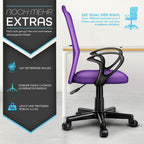 Silla de Oficina TRESKO® con Reposabrazos, Altura Ajustable Continua | Silla Giratoria de Malla Transpirable | Silla de Escritorio con Ruedas de Plástico Ligeras, Superficie Acolchada, Ajuste Ergonómico | Silla de Ordenador Ideal para Oficina en Casa, Hab