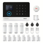 Sistema de alarma PGST para seguridad del hogar, kit de alarma DIY WiFi+GSM 2G con alerta por aplicación de teléfono, sensor de puerta/ventana, control remoto, compatible con Alexa y Google para casa, apartamento