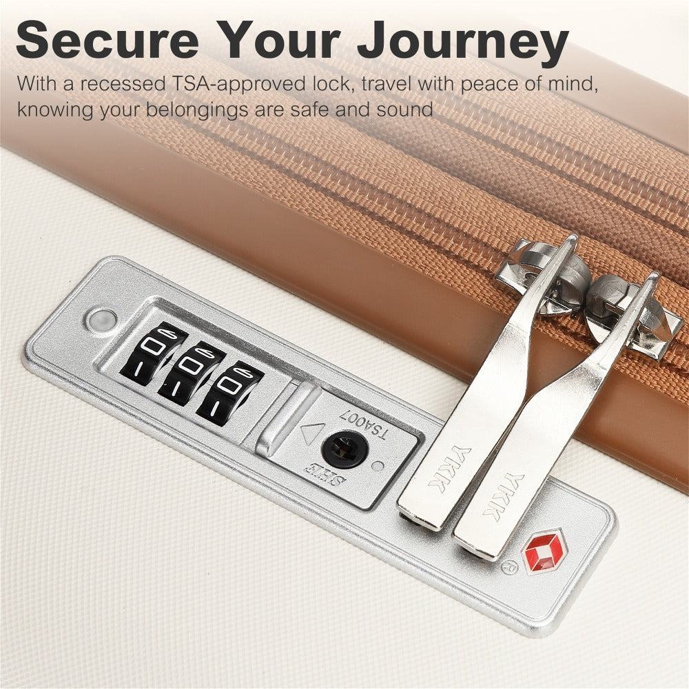 3 piezas de Conjunto de Maleta Trolley Equipaje de Mano Maleta de Viaje Maleta de Viaje de Caja Dura ABS + PC con 4 Ruedas Candado TSA Conjunto de Maleta Incluye 1 Mochila de Viaje y 1 Bolsa de Aseo Regreso a la Escuela Regalo de Vacaciones
