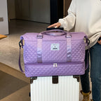 Juego de 2 bolsas de almacenamiento para equipaje, ligeras y plegables, expandibles, bolsa de viaje portátil para fin de semana y pernoctación, bolsa de fin de semana, bolsa de hospital, bolso tote para mujer para viajes de negocios, viajes, deportes, sen