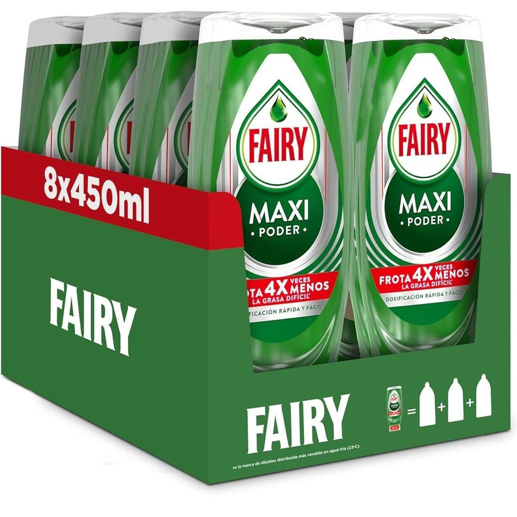VORTEX FAIRY Maxi Poder Líquido Lavavajillas 2 x 450ml PACK AHORRO, Limpieza Fácil sin Esfuerzo Incluso En Las Sartenes y Ollas Más Grasientas
