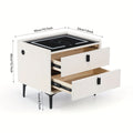 Mesita de noche, organizador de mesita de noche con luz LED, mesita de noche de 2 cajones, cómoda para sala de estar/dormitorio
