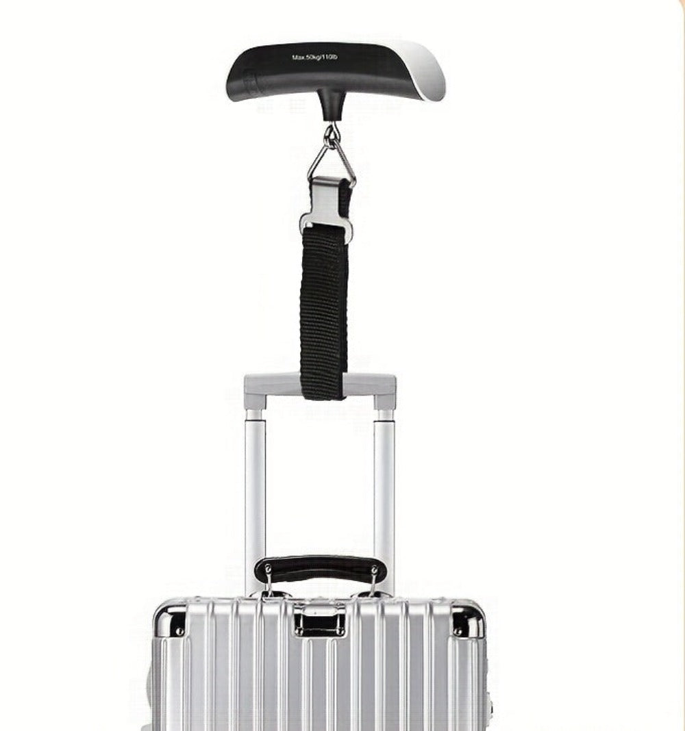 Báscula para equipaje, báscula electrónica, báscula portátil, báscula de gancho, báscula para paquetes, mini báscula colgante de 50 kg, báscula de resorte portátil, báscula de pesca - Batería no incluida