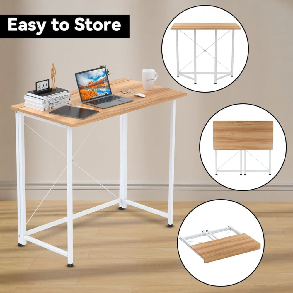 Mesa Escritorio Plegable, Mesa de Oficina Plegable, para Ordenador, Pequeño Mesa Ordenador Plegable Escritorios portátiles para Estudio, Casa Oficina 80x40x75cm