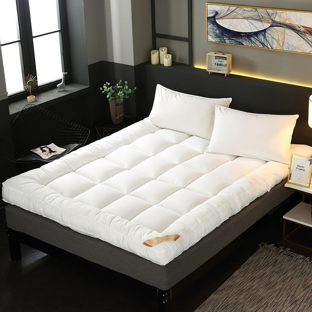Colchón Topper de Lujo Suave y Transpirable en Color Sólido - Fácil Limpieza, Lavable a Máquina para Cuidado Simple, Ropa de Dormir Mullida Todo el Año IdealparaDormitorio, Residencia Universitaria, Habitación de Invitados, Apartamento, Regalo Navideño o