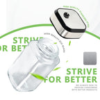 SAEIV Juego de Botellas de Vidrio Cuadradas para Condimentos 12/24 (con Tapa), Botellas de Vidrio, Botella de Especias de 120ml, Escala de Tres Capas con Rotación 360°, Elección Ideal para Almacenar Especias de Cocina