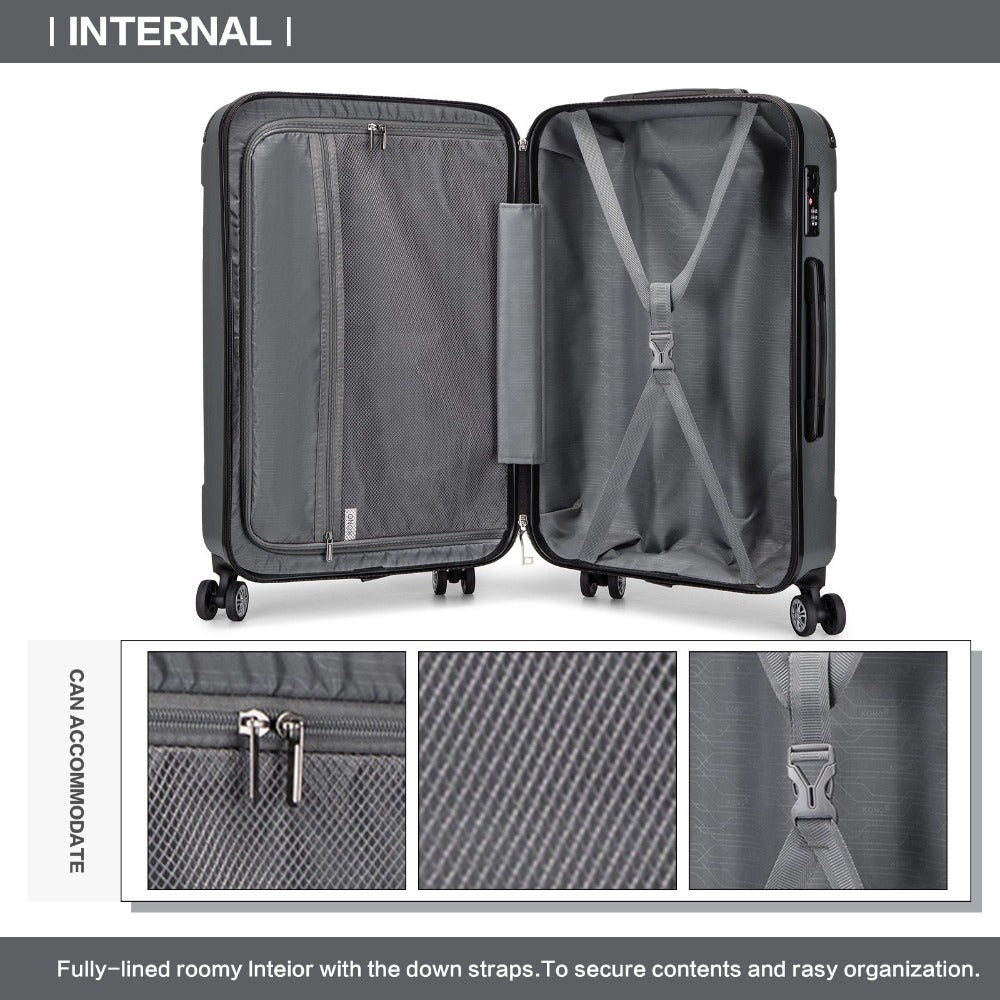 Maleta de embarque de carcasa rígida ABS 55x35x20cm, carrito de viaje, equipaje de mano de cabina, 33L, regalo de Black Friday, Día de Acción de Gracias, Navidad