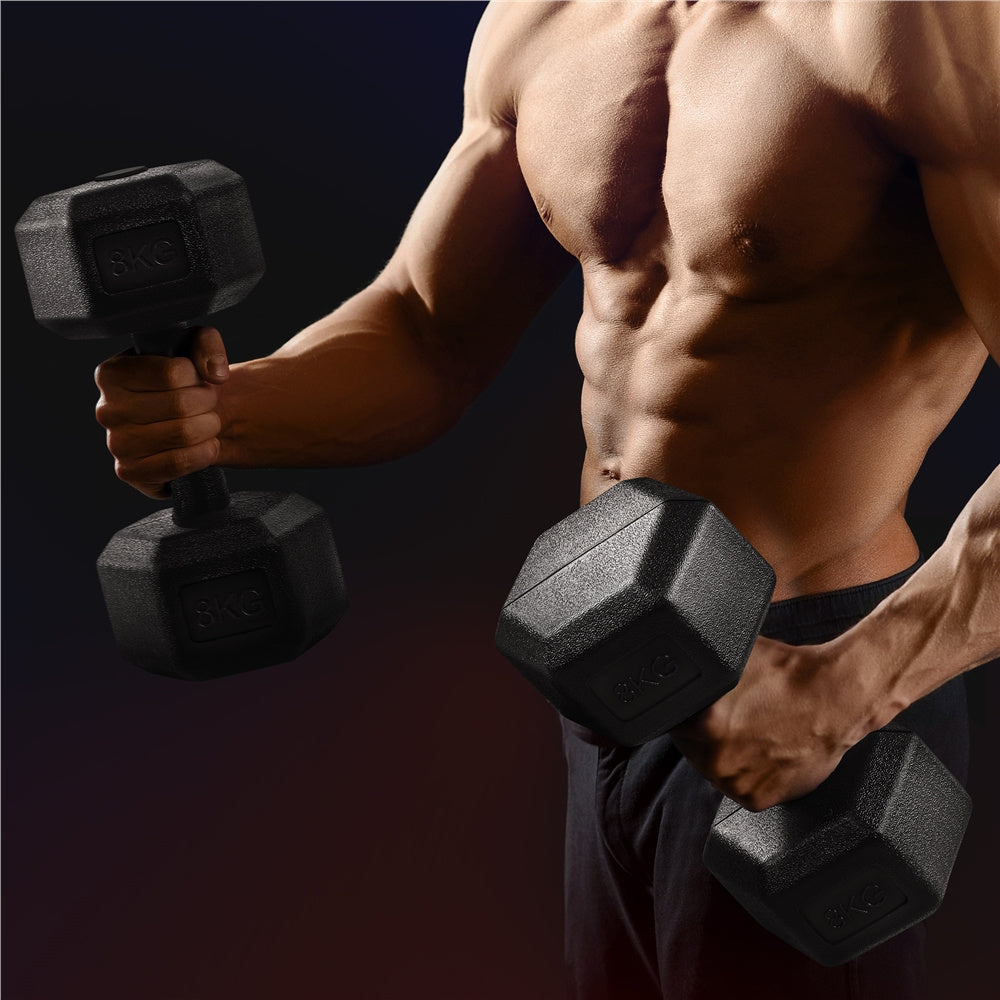 Juego de 2 Mancuernas Costoffs, Mancuernas de Hierro Fundido Hexagonales para Aeróbica, Gimnasia y Entrenamiento de Fitness