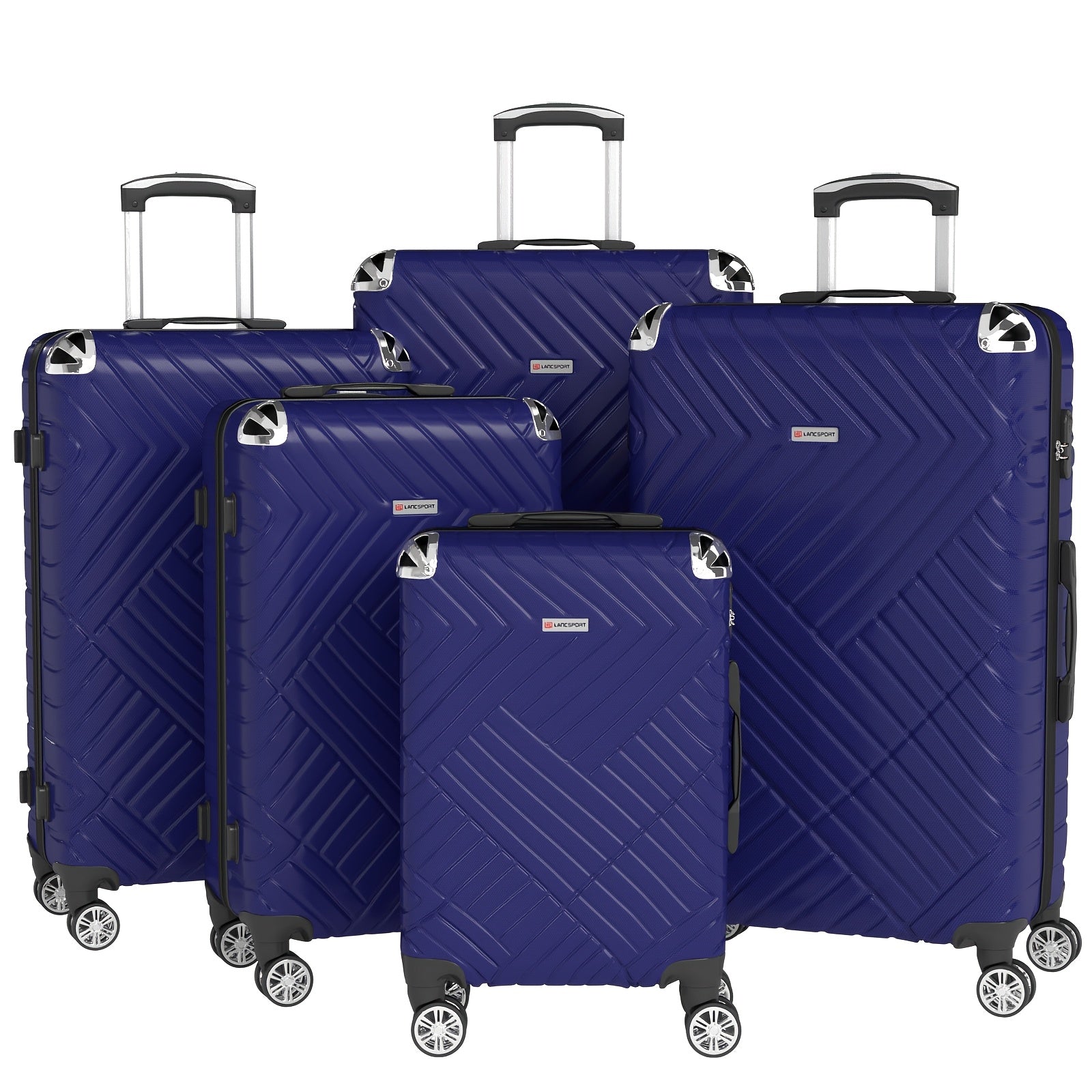 Juego de 5 maletas para vacaciones, viajes de negocios y familiares, juego de maletas rodantes duraderas y ligeras con múltiples tamaños disponibles, mango telescópico, opcional en 10 colores incluyendo negro, rojo, azul, gris, verde, etc.