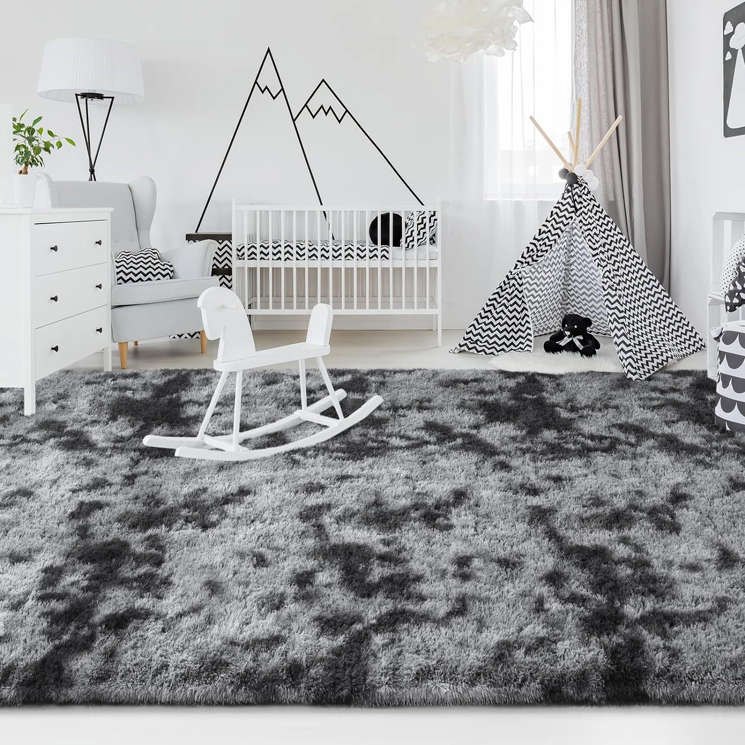 1 alfombra suave de felpa, alfombra de felpa antideslizante, alfombra suave de felpa para mesita de noche, alfombra tie-dye para sala de estar, decoración del hogar, alfombra para dormir mascotas, alfombra para dormitorio y sala de estar, decoración de la