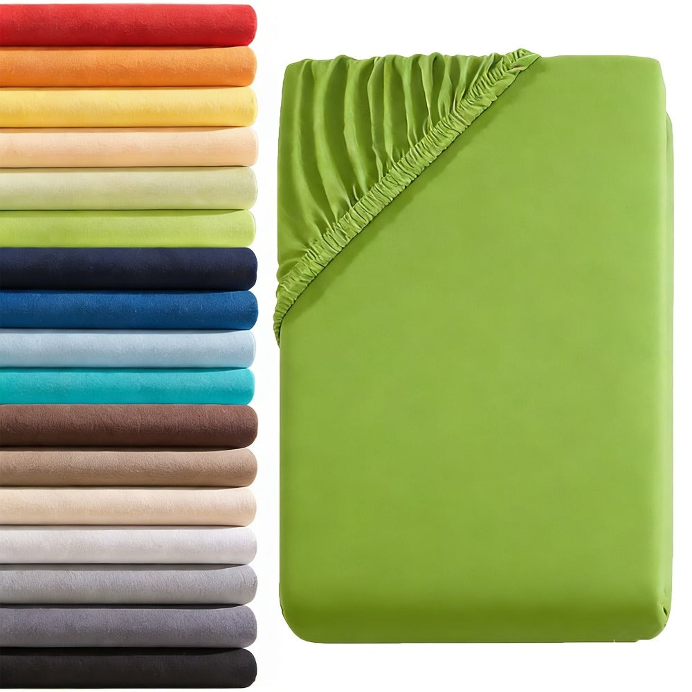 Sábana bajera ajustada de 1 pieza 100% algodón egipcio, diseño elástico en todo el contorno, color liso, apta para colchones de 90x200 a 200x220 cm, transpirable, lavable, de cobertura total, sábana perfectamente ajustada
