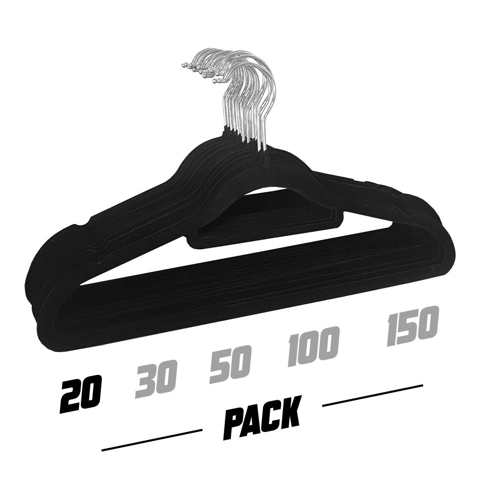 Perchas de Terciopelo Antideslizantes Ultra Finas con Gancho Giratorio 360 Grados para Ropa Nyana Home – Pack de 20, 30, 50, 100 o 150 Unidades – Perchas Delgadas de Alta Resistencia con Diseño Antideslizante para Camisas, Pantalones, Blusas y Vestidos –