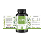 NATURALKRAFT® Complejo de Vitaminas B Premium - 500 Μg de Vitamina B12 y 400 Μg de Ácido Fólico - 8 Vitaminas del Grupo B (B1, B2, B3, B5, B6, B7, B9, B12) para Energía, Sistema Nervioso y Metabolismo - Vegano y Probado en Laboratorio - 180 Cápsulas