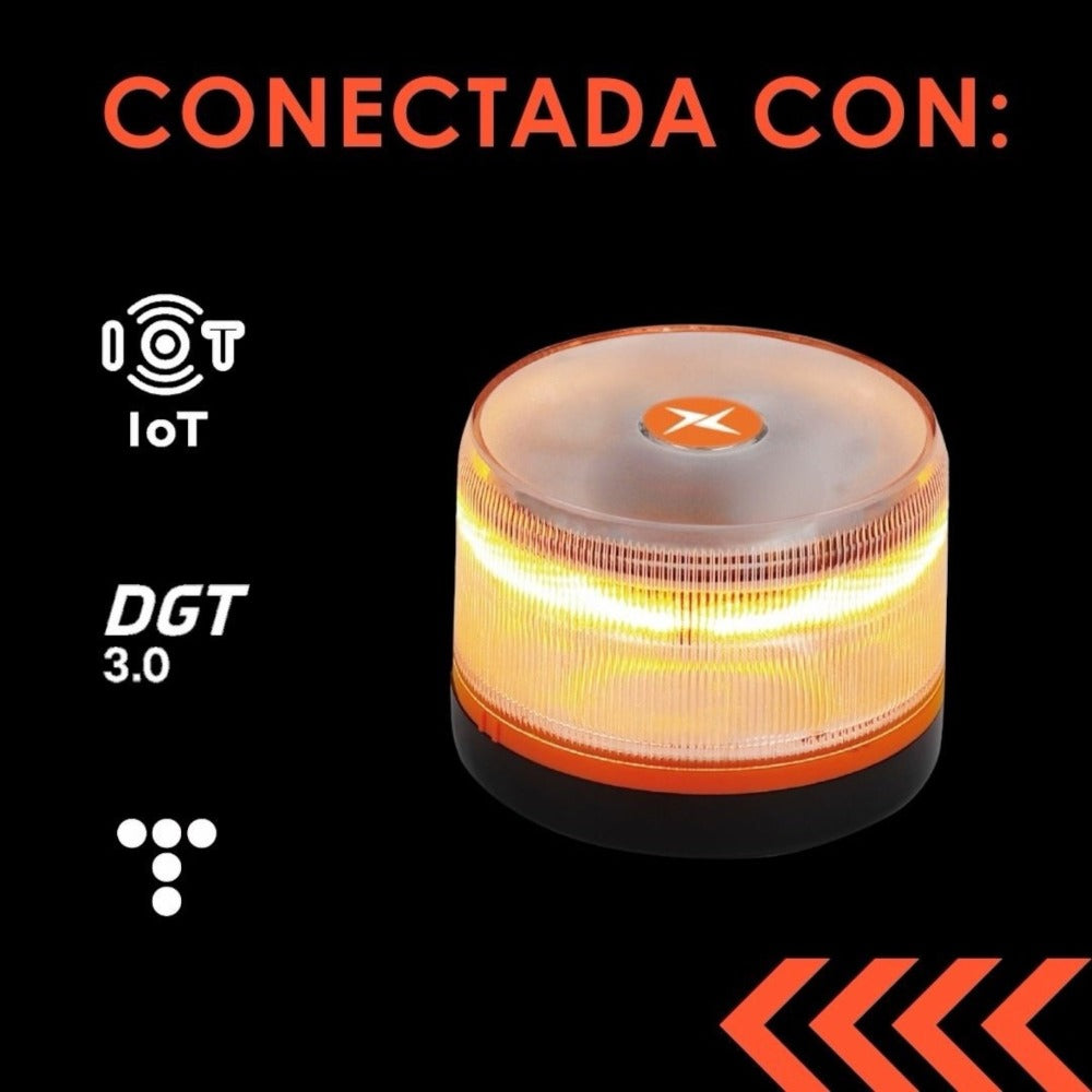 Luz Emergencia Coche Homologado DGT, con SIM y Datos Pagados hasta 2038, Baliza v16 Homologada dgt con Geolocalizador, Obligatoria enero 2026, Luz v16 con Geolocalización 3.0, Aprobada por DGT, Modelo 6LR61
