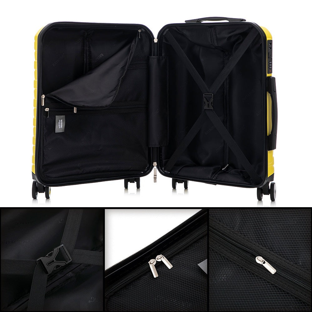Juego de 3 Maletas 55x40x20cm ABS+Policarbonato | Maleta Mediana Expandible 66x45x27.50 - 30cm Extendido - 23kg | Neceser 29cm | Semirrígida trolley 4 ruedas giratorios a 360º cierre numérico - Negro/AzulMarino/RosaDorado/Turquesa/Menta/Verde/Amarillo/Ros