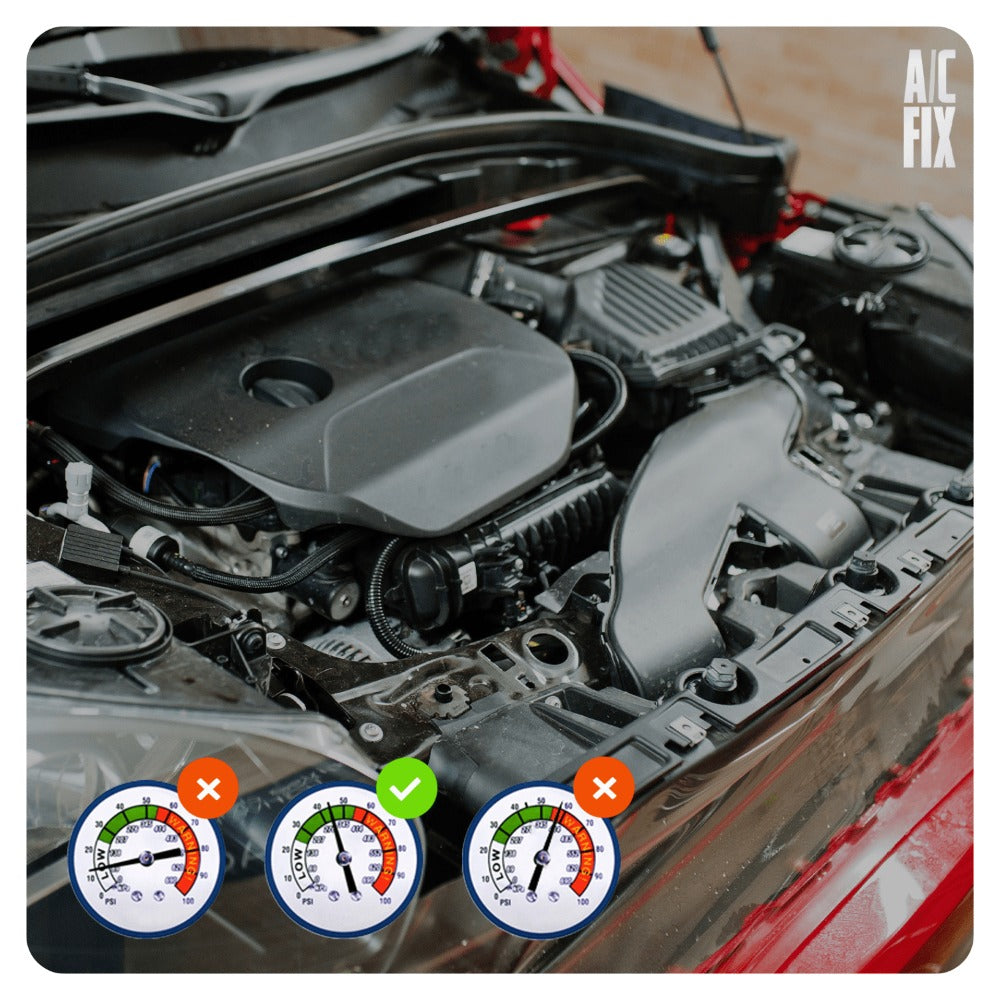 Juego de 2x Refrigerante R134a para Aire Acondicionado + Manguera con Manómetro, Aceite, Sellador, Tinte UV, Secador de Aire Acondicionado, Rosca de Lata Reutilizable, Servicio de Aire Acondicionado de Coche DIY, Para Coches Fabricados entre 1994-2016, Am