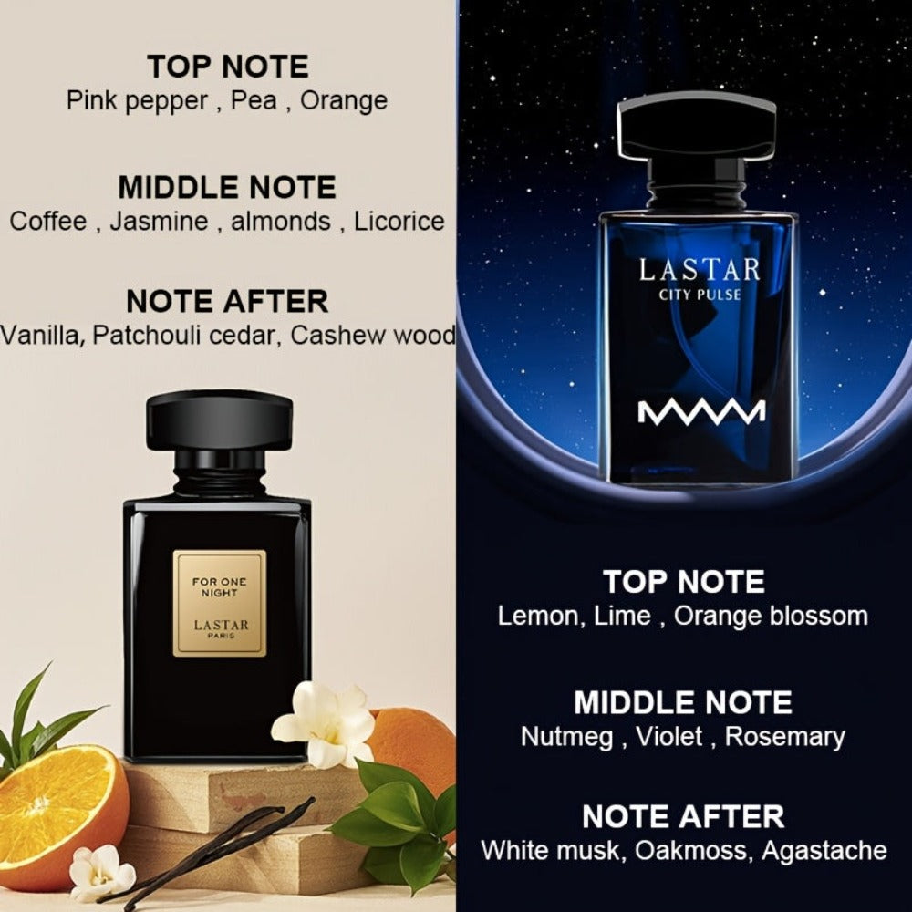Set de Perfume para Hombres, Combinación de Aromas a Limón, Jazmín, Almizcle y Cedro, Fragancia Fuerte y Duradera, Ideal para Citas y Regalos de Vacaciones (Nota: Azul y son Botellas Individuales, Mientras que A+B es una Combinación de 2 Botellas), 55ml/1